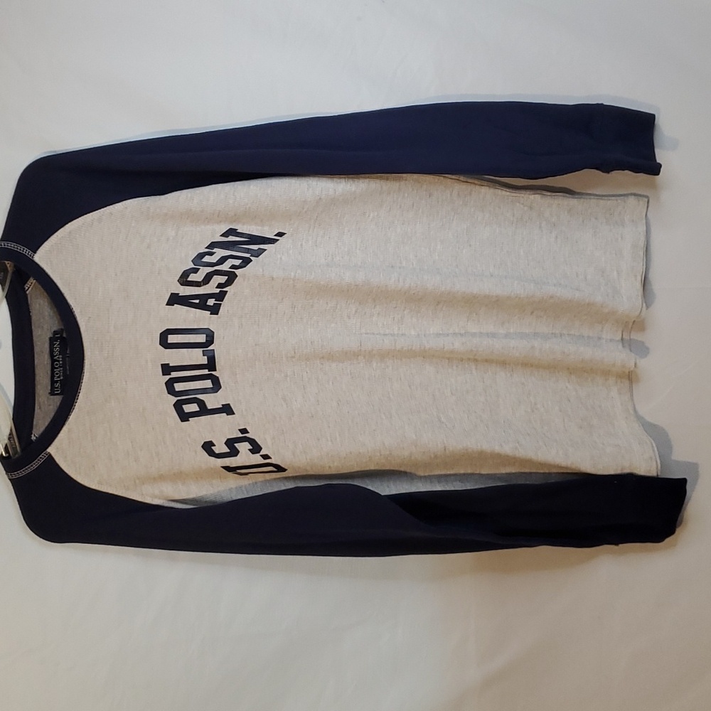 U.S. Polo Assn. Long sleeve grey and blue large long sleeve men's shirt